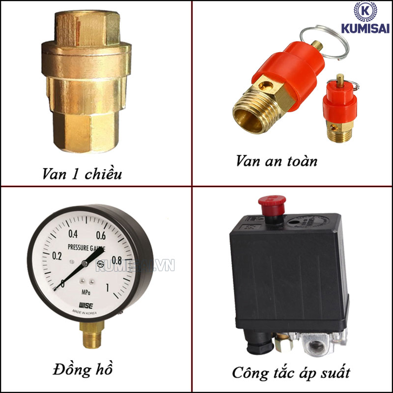 Cấu tạo máy nén không khí Kumisai KMS-75500 đơn giản, dễ thao tác 