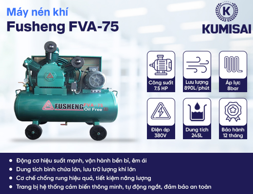 Máy nén khí không dầu Fusheng FVA-75 - 2