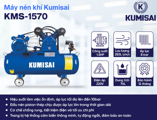 Máy nén khí mini Kumisai KMS-1570 - 2