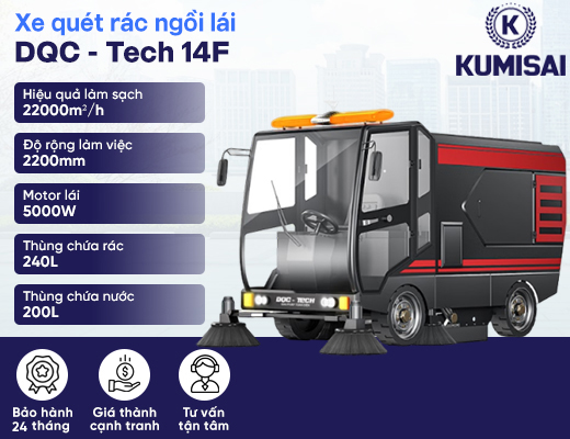 Xe quét rác ngồi lái DQC - Tech 14F - 2