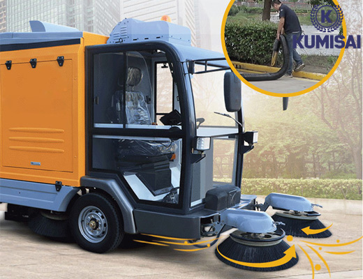 Xe quét rác công nghiệp ngồi lái Kumisai KMS-2000-M (Pin Lithium) - 3