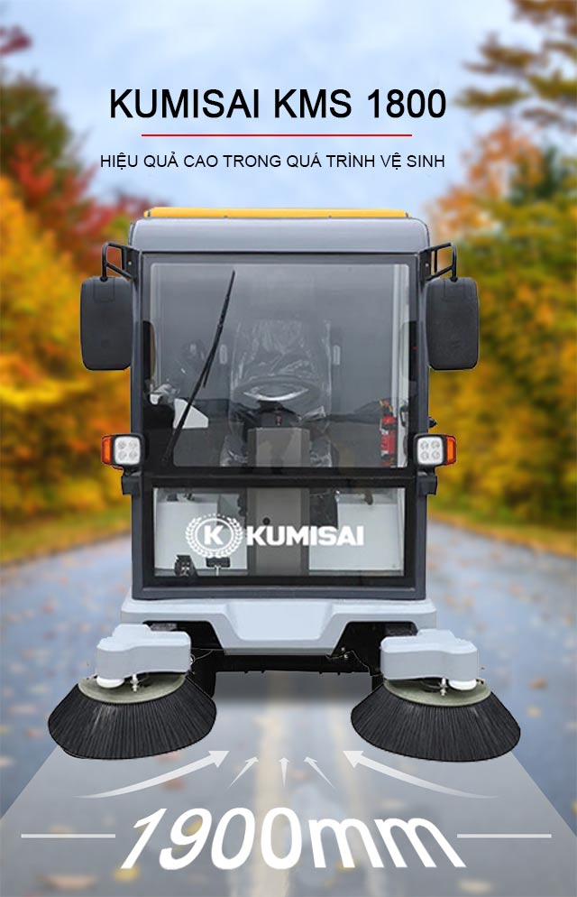 Kumisai KMS 1900 có độ rộng làm sạch lên đến 1900mm Kumisai KMS 1900 có độ rộng làm sạch lên đến 1900mm